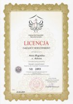 licencja zarządcy nieruchomości p. Anny Rogalskiej wydana przez KIGN